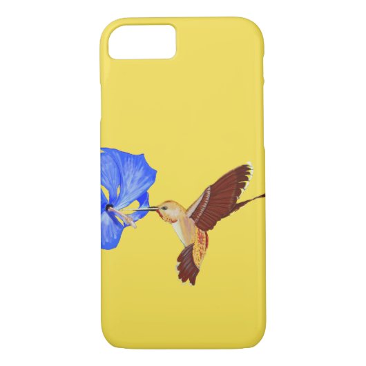 Golden Hummingbird and Blue Hibiscus Case-Mate iPhone Case (Achterkant)