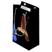 Golden Hummingbird and Blue Hibiscus Klein Cadeauzakje (Voorkant Gekanteld)