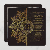 Golden Impression Photo Graduation Invitation (Devant / Derrière)