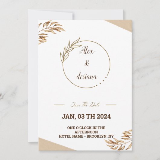 Golden imvitatie kaart (Voorkant)