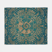Golden in reliëf Hunab Ku Mayan-symbool Fleece Deken (Voorkant (Horizontaal))