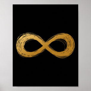 Golden Infinity Neurodiversity Symbool - Autisme w Poster