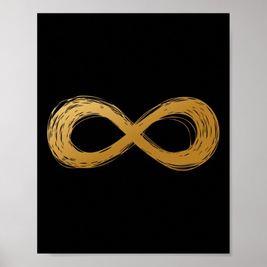 Golden Infinity Neurodiversity Symbool - Autisme w Poster (Voorkant)