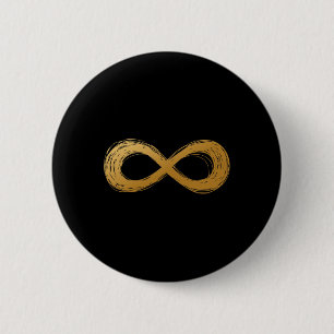 Golden Infinity Neurodiversity Symbool - Autisme w Ronde Button 5,7 Cm