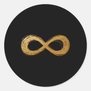 Golden Infinity Neurodiversity Symbool - Autisme w Ronde Sticker