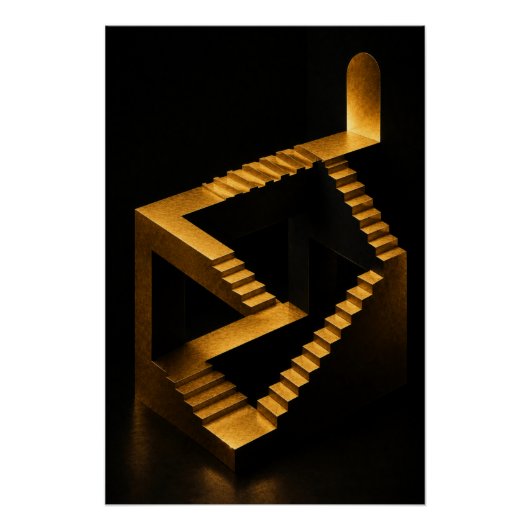 Golden Infinity Staircase Poster (Devant)