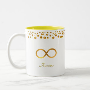 Golden Infinity-symbool & Confetti Tweekleurige Koffiemok