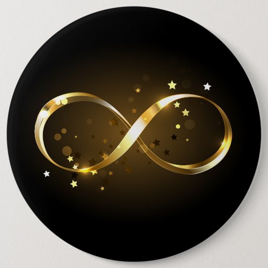 Golden Infinity-symbool Ronde Button 6,0 Cm (Voorkant)