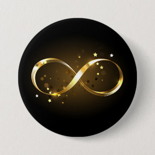 Golden Infinity-symbool Ronde Button 7,6 Cm