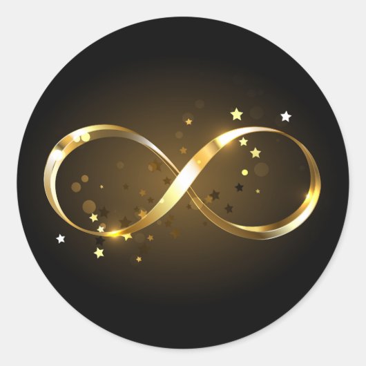 Golden Infinity-symbool Ronde Sticker (Voorkant)