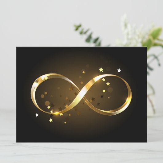 Golden Infinity-symbool Save The Date (Staand voorkant)