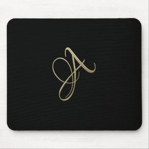 Golden initiaal A-monogram Muismat