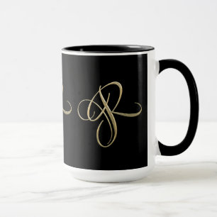 Golden initiaal R-monogram Mok