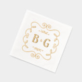 Golden initialen bruiloft folie servetten (Links)