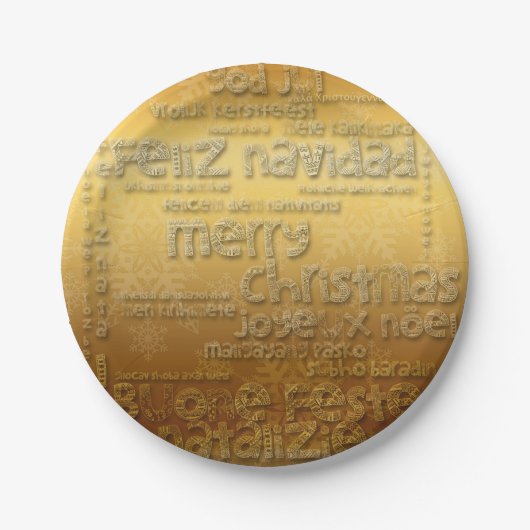 Golden International Kerstmis Navidad Paper Bord (Voorkant)