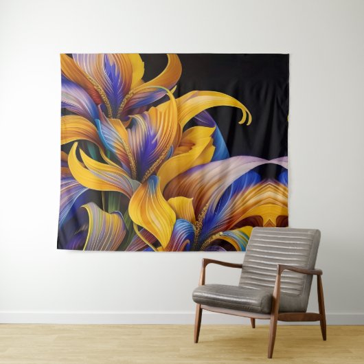 Golden Iris Hosta X AI ART Wandkleed (In Situ (horizontaal))
