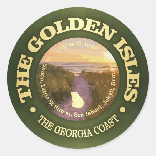 Golden Isles (C) Ronde Sticker (Voorkant)