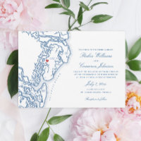 Golden Isles Georgia Carte Elégant Mariage bleu ma