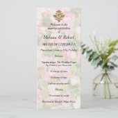 Golden Jeweled Floral Wedding Programma (Staand voorkant)