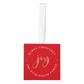 Golden Joy | Rode kerst met foto's Ornament (Voorkant)