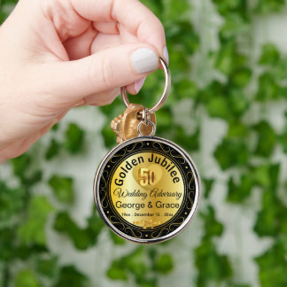 Golden Jubilee 50ste Jubileum Gift for Wife op Sleutelhanger