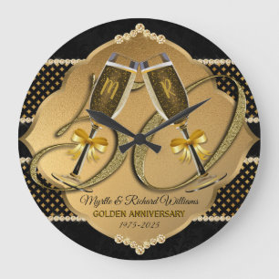 Golden Jubileum 50th Wedding Champagne Toast Grote Klok
