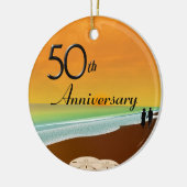 Golden Jubileum Beach Thema Keramisch Ornament (Links)