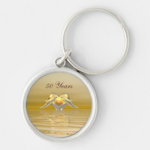 Golden Jubileum Dolphins en Heart Sleutelhanger