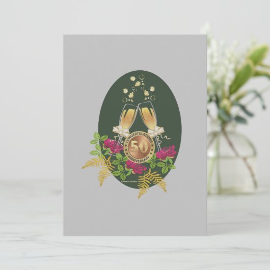 Golden Jubileum Flat Kaart (Staand voorkant)