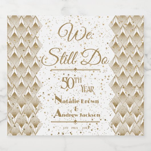 Golden Jubileum gepersonaliseerd Sparkling Wijnetiket (Enkel label)