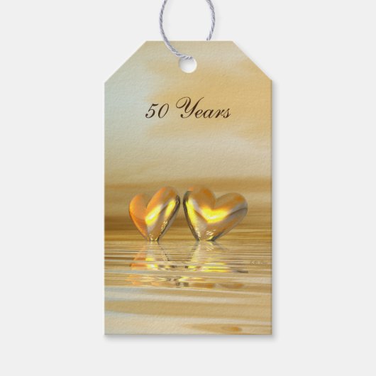 Golden Jubileum Hearts Cadeaulabel (Voorkant)