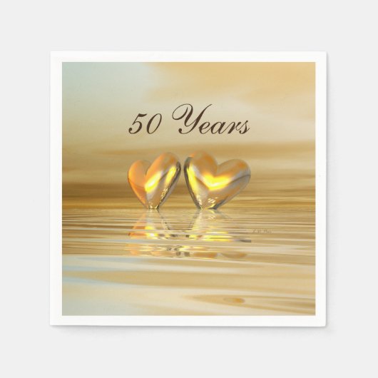 Golden Jubileum Hearts Servetten (Voorkant)