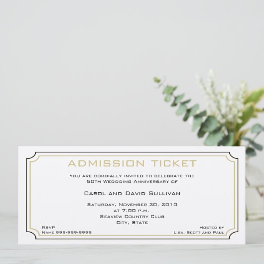 Golden Jubileum-uitnodigingen Kaart (Staand voorkant)