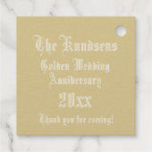 Golden Jubileum, verlicht, letter K Monogram Bedankjes Labels (Achterkant)