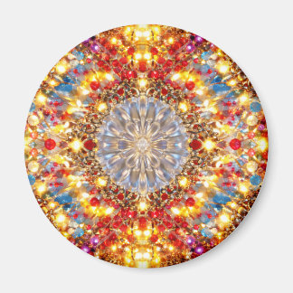 Golden Kaleidoscope Mandala – Sparkling Magnet Magneet