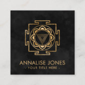 Golden Kali Yantra Vierkante Visitekaartje (Voorkant)