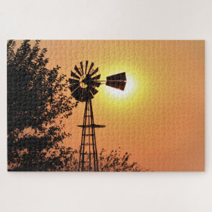 Golden Kansas Sunset silhouette Legpuzzel
