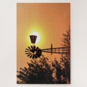 Golden Kansas Sunset silhouette Legpuzzel (Verticaal)