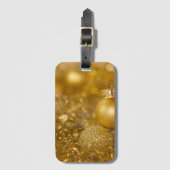 Golden kerst Baubles Bagagelabel (Voorkant (verticaal))
