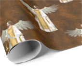 Golden KerstAngels Cadeaupapier (Rol Hoek)