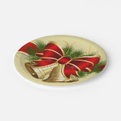 Golden kerstballetjes papieren bordje (Gekanteld)