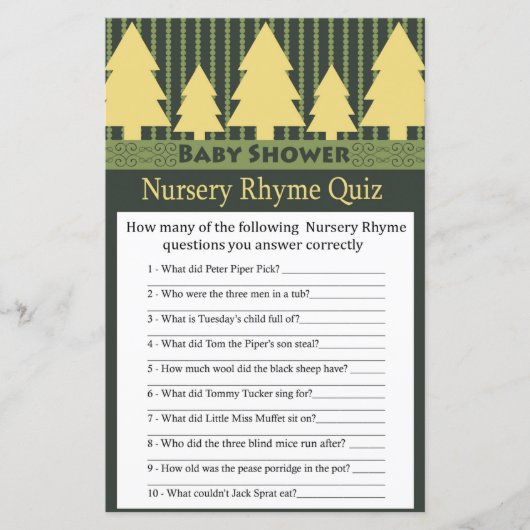 Golden kerstboom Nursery Rhyme Quiz spel (Voorkant)