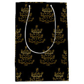 Golden kerstboom op zwarte cadeautas (Voorkant)