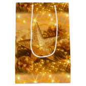 Golden kerstcadeau medium cadeauzakje (Achterkant)