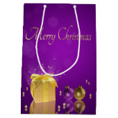 Golden kerstcadeau medium cadeauzakje (Achterkant)