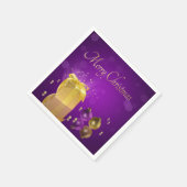 Golden kerstcadeau servetten (Hoek)