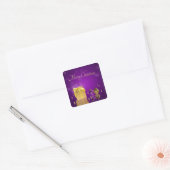 Golden kerstcadeau vierkante sticker (Envelop)