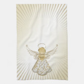 Golden Kerstengel van Grace Sunbeams Theedoek (Verticaal)