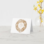 Golden Kerstmis Angel-Wreath-Merry kerst Kaart (Gele Bloem)