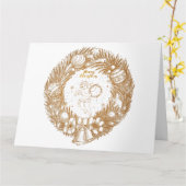 Golden Kerstmis Angel-Wreath-Merry kerst Kaart (Gele Bloem)